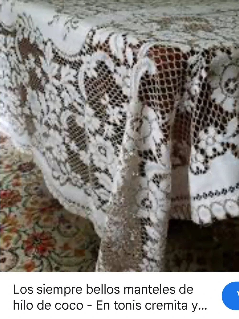 Vintage 1960 Cream Floral Lace Tablecloth Made in France 68” x 88”